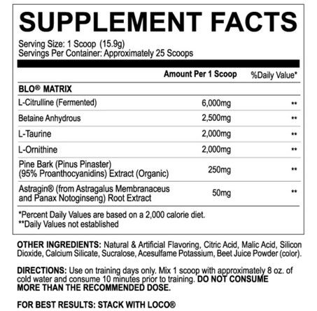 Myoblox Blo Supplement Facts