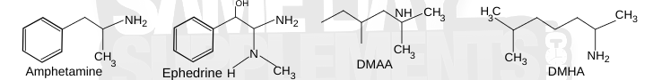 Ephedra pills chemical structures