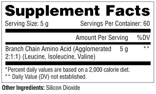 BCAA 300g Supplement Facts