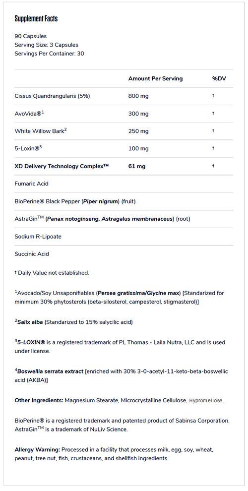 Joint Armour Supplement Facts