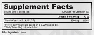 Metabolic Vitamin C Supplement Facts Image