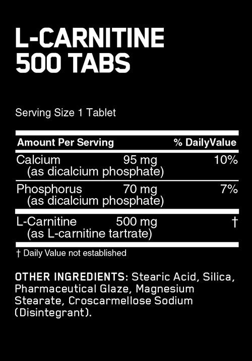 Optimum Nutrition L-Carnitine Supplement Facts