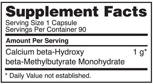 Optimum HMB Supplement Facts