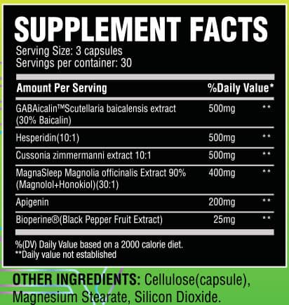 Chemix Sleep Supplement Facts