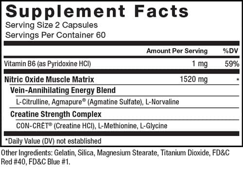Force Factor Volcano Supplement Facts