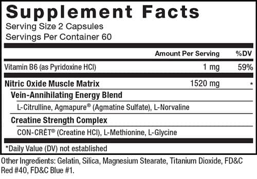 Force Factor Volcano Supplement Facts Image
