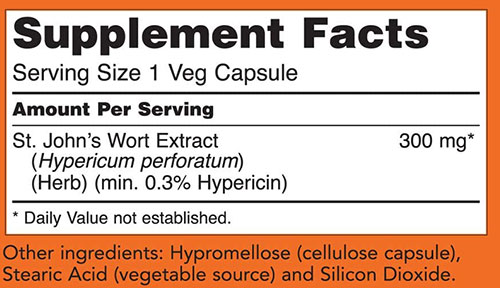 NOW St John's Wort Supplement Facts