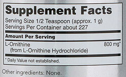 NOW L-Ornithine Supplement Facts