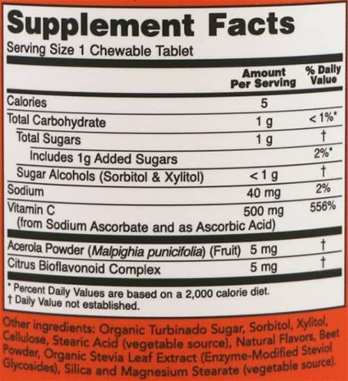 NOW-VITAMIN-C-500-CHEWABLE-SUPPLEMENT-FACTS