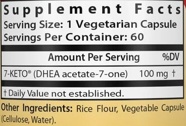 Healthy Origins 7-Keto Supplement Facts