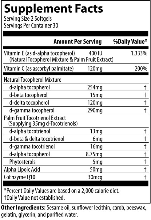 MRM Complete E Supplement Facts