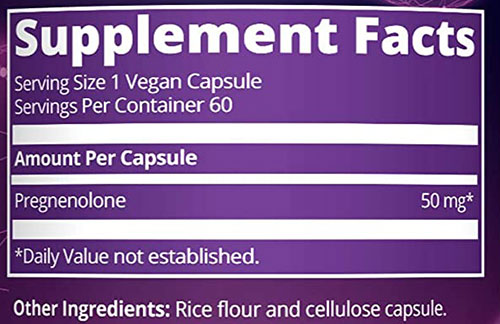 MRM PREGNENOLONE SUPPLEMENT FACTS