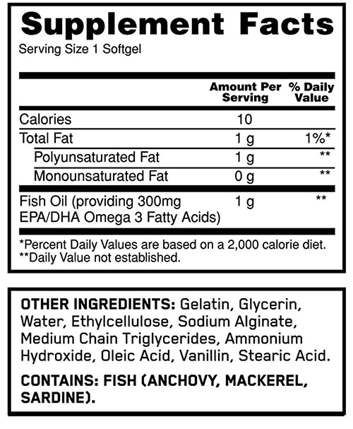 Optimum Nutrition Fish Oil Supplement Facts