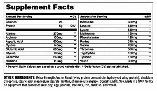Amino 1900 Supplement Facts