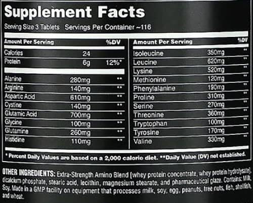 Amino 2700 Supplement Facts