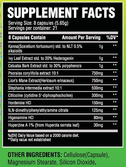 Chemix Nootropic Supplement Facts Image