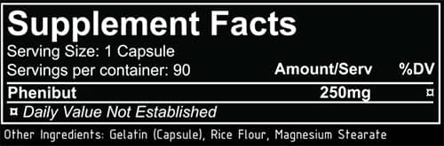 Repp Sports Phenibut Supplement Facts