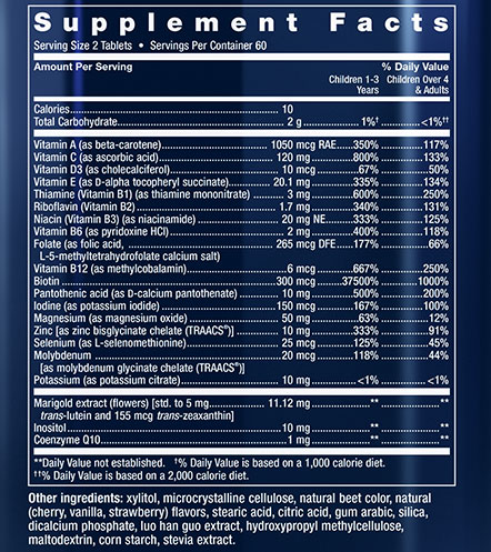Life Extension Children's Formula Supplement Facts