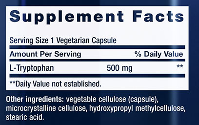 Life Extension L-Tryptophan Supplement Facts