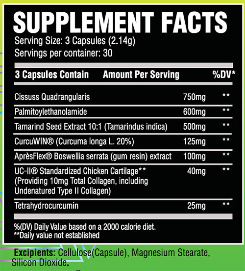 Chemix Joint Supplement Facts Image
