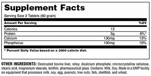 UNIVERSAL UNI LIVER SUPPLEMENT FACTS