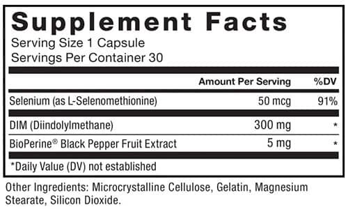 Force Factor DIM Supplement Facts