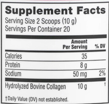 NeoCell Super Collagen Peptides Type 1&;3 Supplement Facts