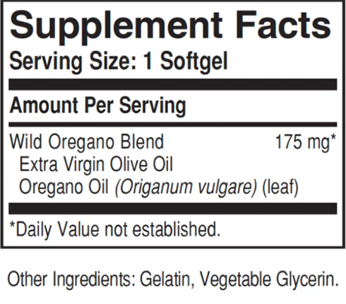 Solgar Wild Oregano Oil Supplement Facts