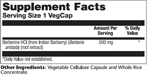 Solaray Berberine Supplement Facts image