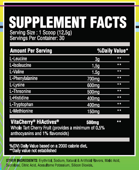 Chemix EAA Plus Supplement Facts Image