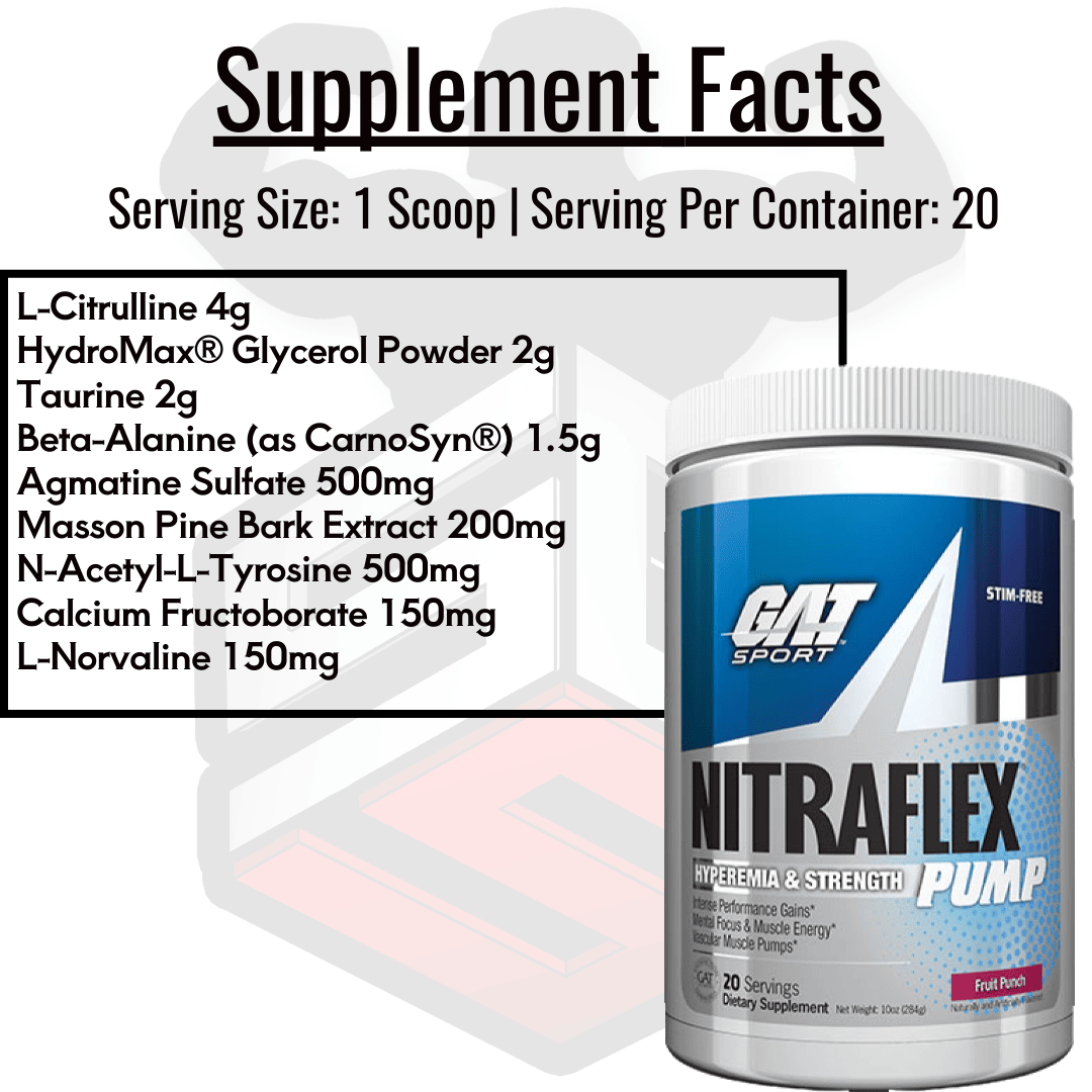Nitraflex Pump Supplement Facts