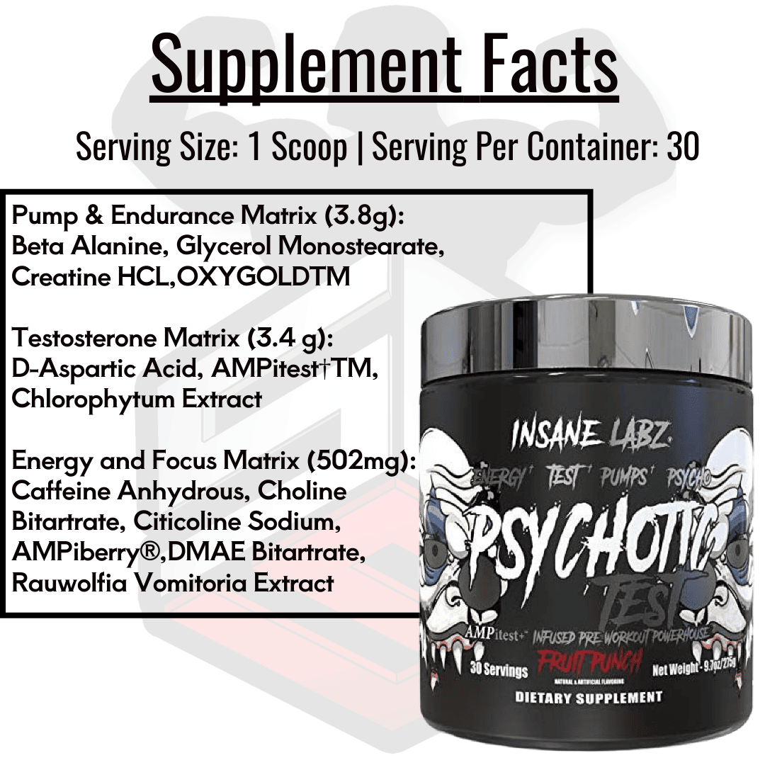 Psychotic Test Supplement Facts