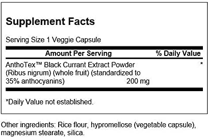 Swanson Black Currant Extract Supplement Facts Image