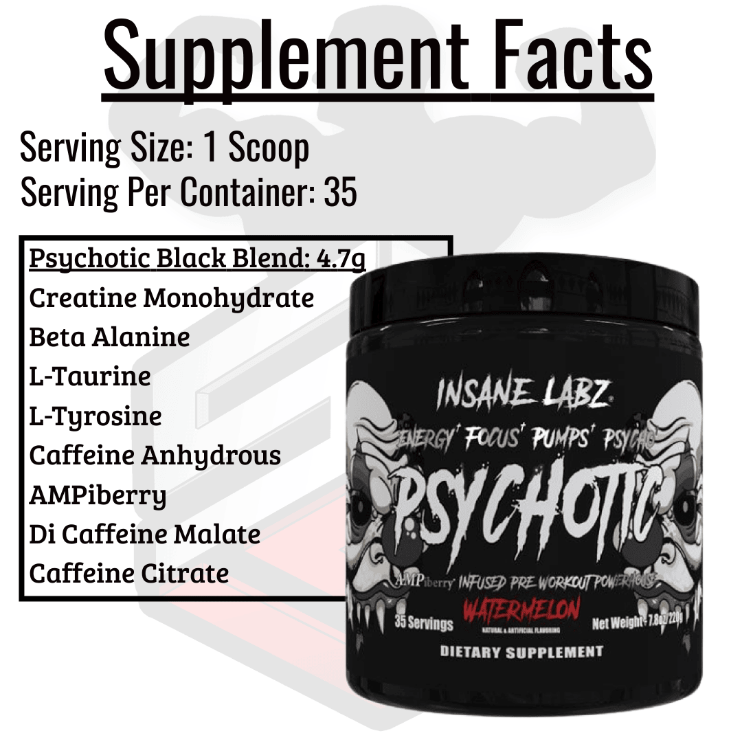 Psychotic Black Supplement Facts 