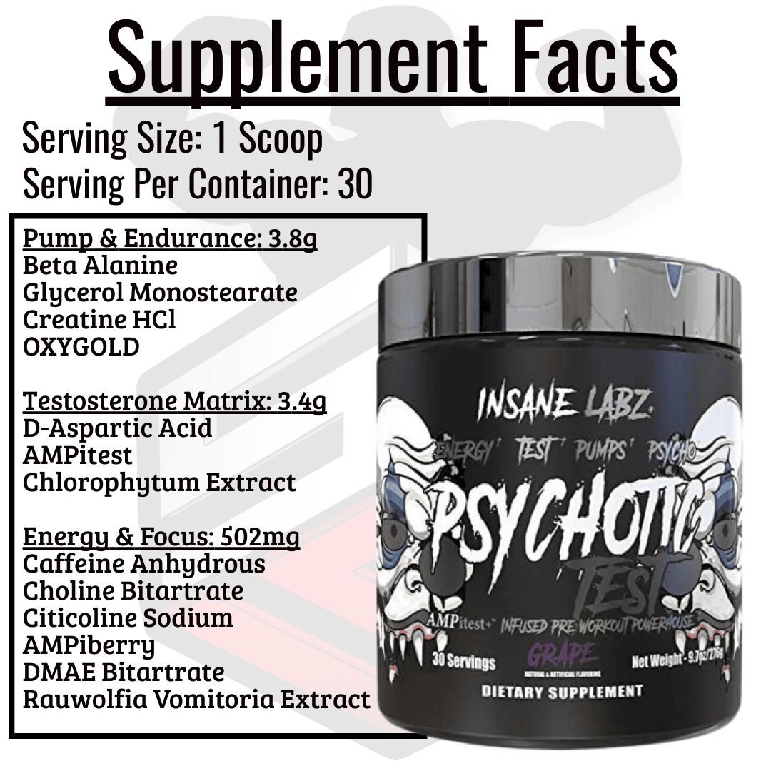 Psychotic Test Supplement Facts
