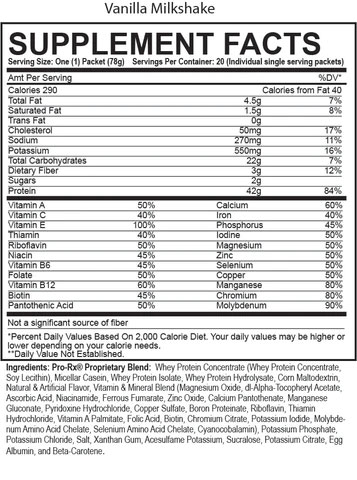 Myoplex Supplement Facts Image