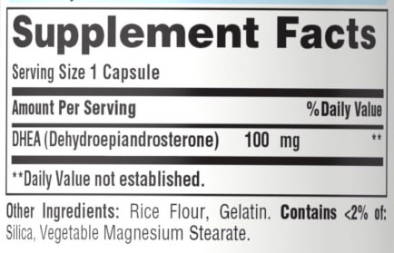 Puritan's Pride DHEA Supplement Facts Image