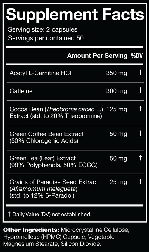 The Omen Fat Burner Supplement Facts Image