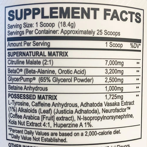BZRK Ingredients