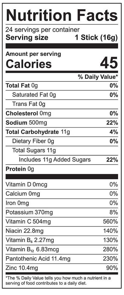 Liquid IV Hydration Immune Supplement Facts Image