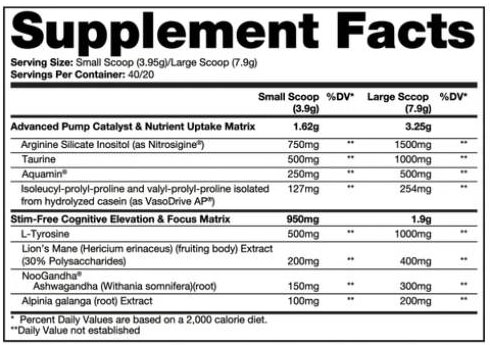 Mr Veinz Supplement Facts Image