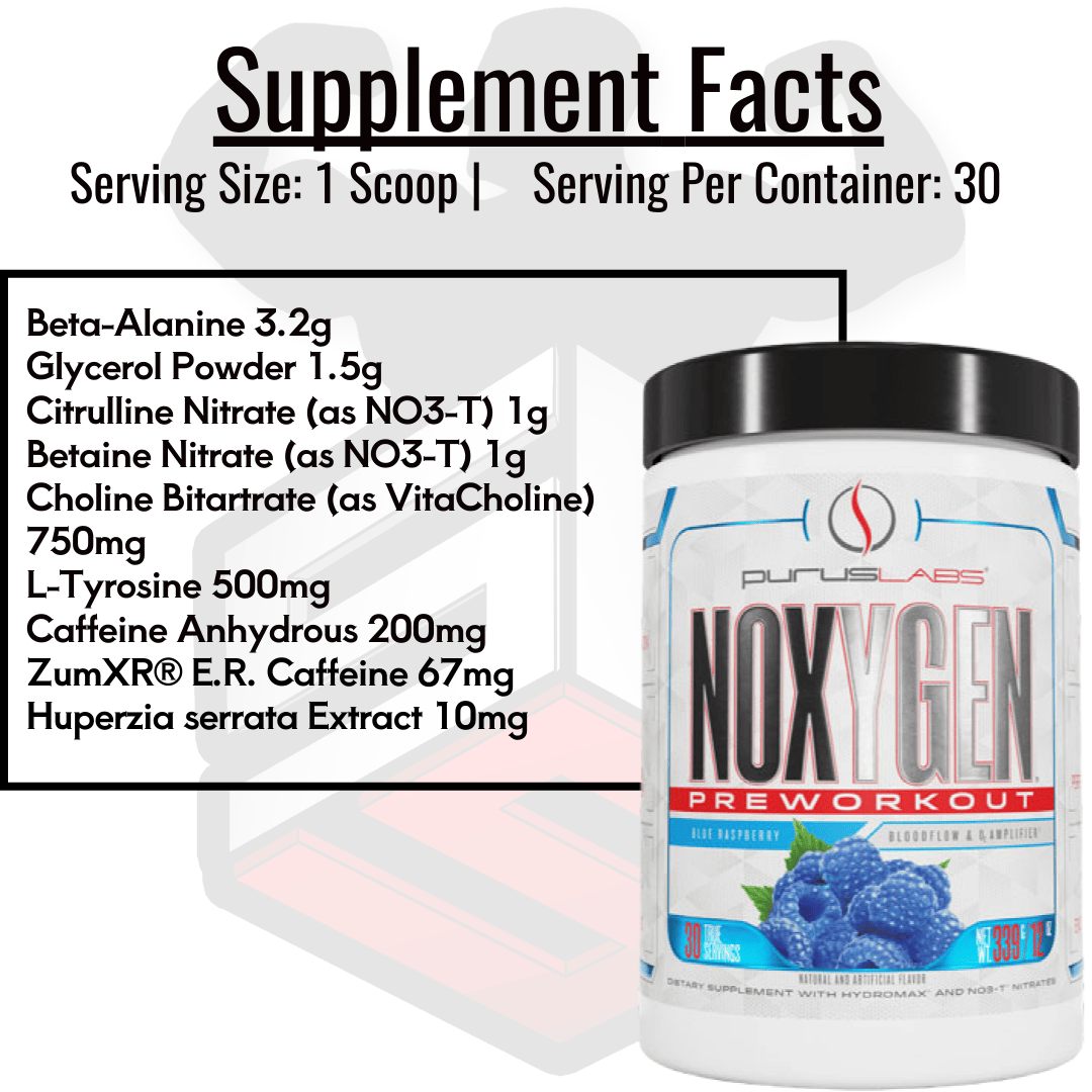 Noxygen Pre Workout Supplement Facts 