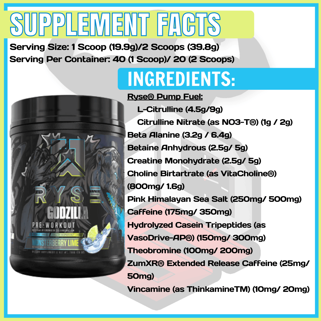 Ryse Godzilla Supplement Facts