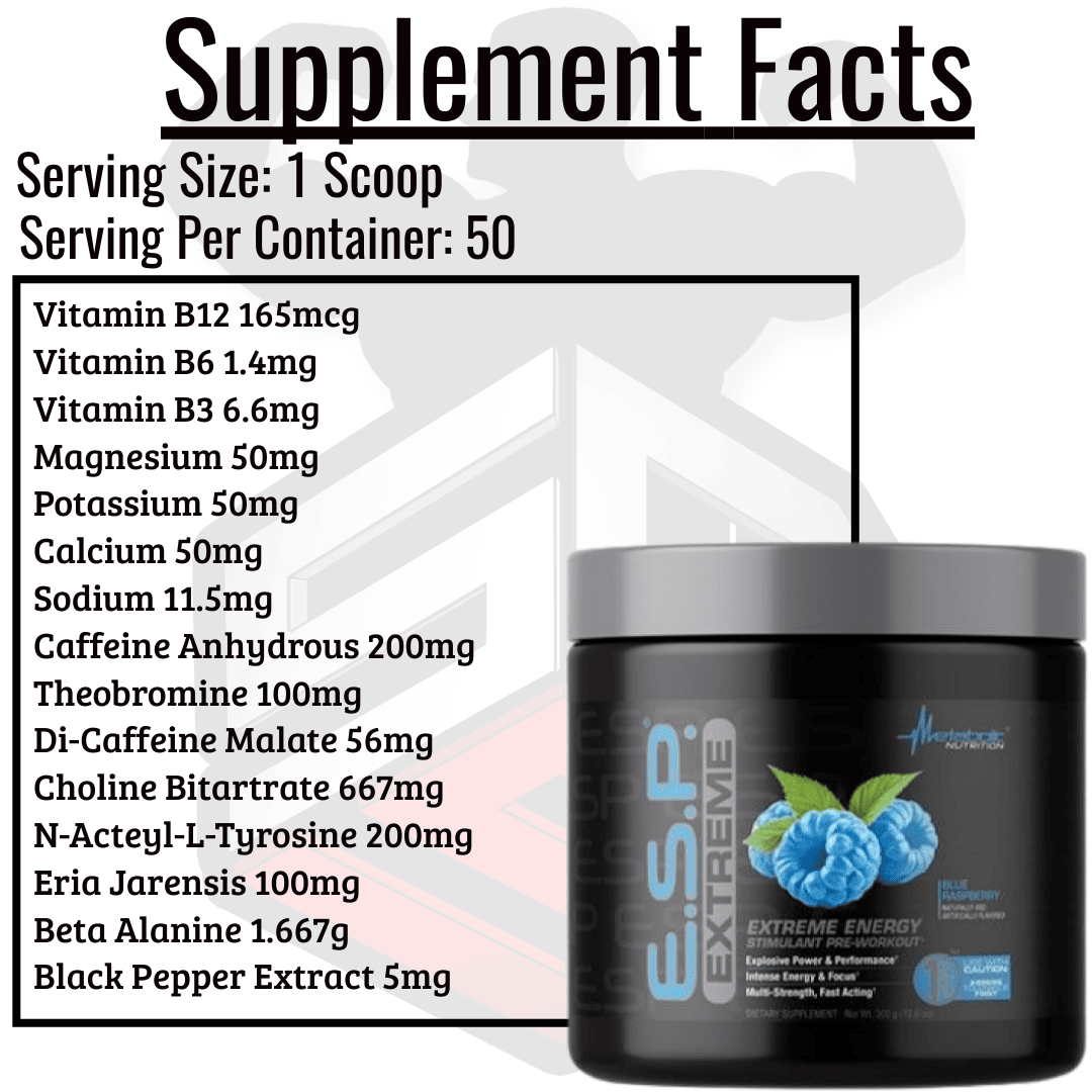 ESP Extreme Pre Workout Supplement Facts