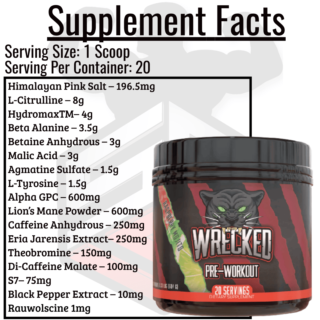 Wrecked Pre Workout Supplement Facts