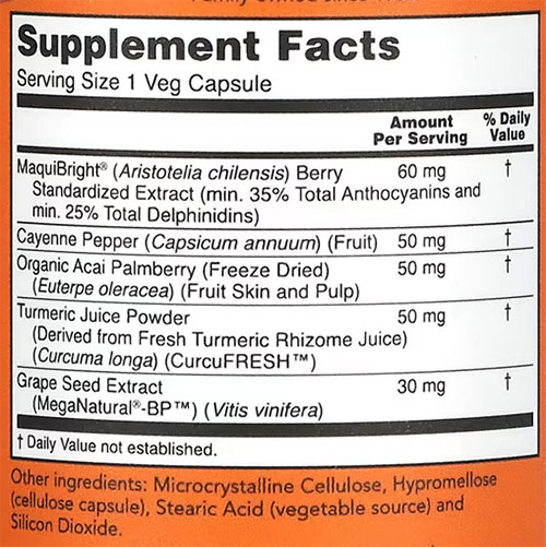NOW Eye Moisturize Supplement Facts Image