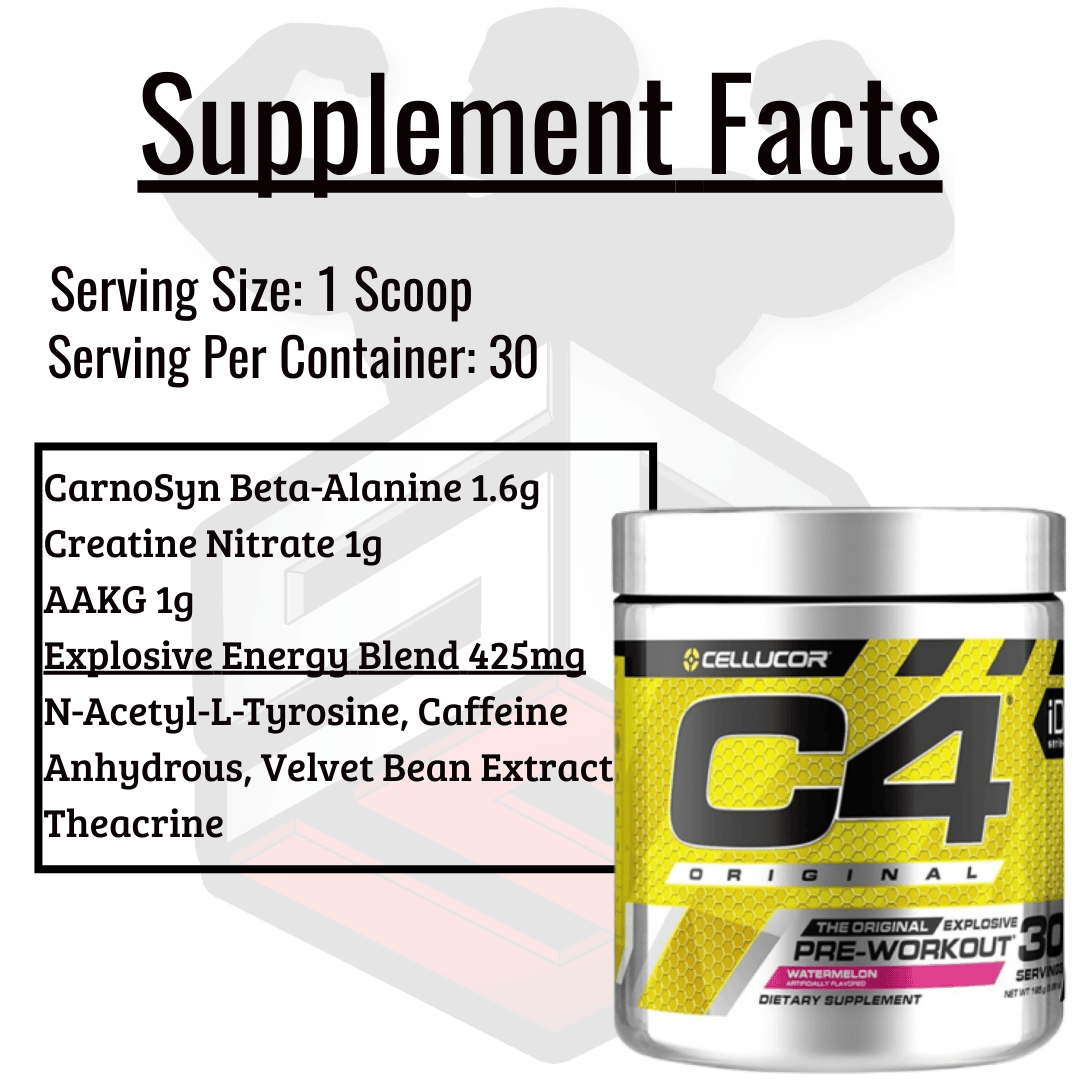 C4 Pre Workout Supplement Facts