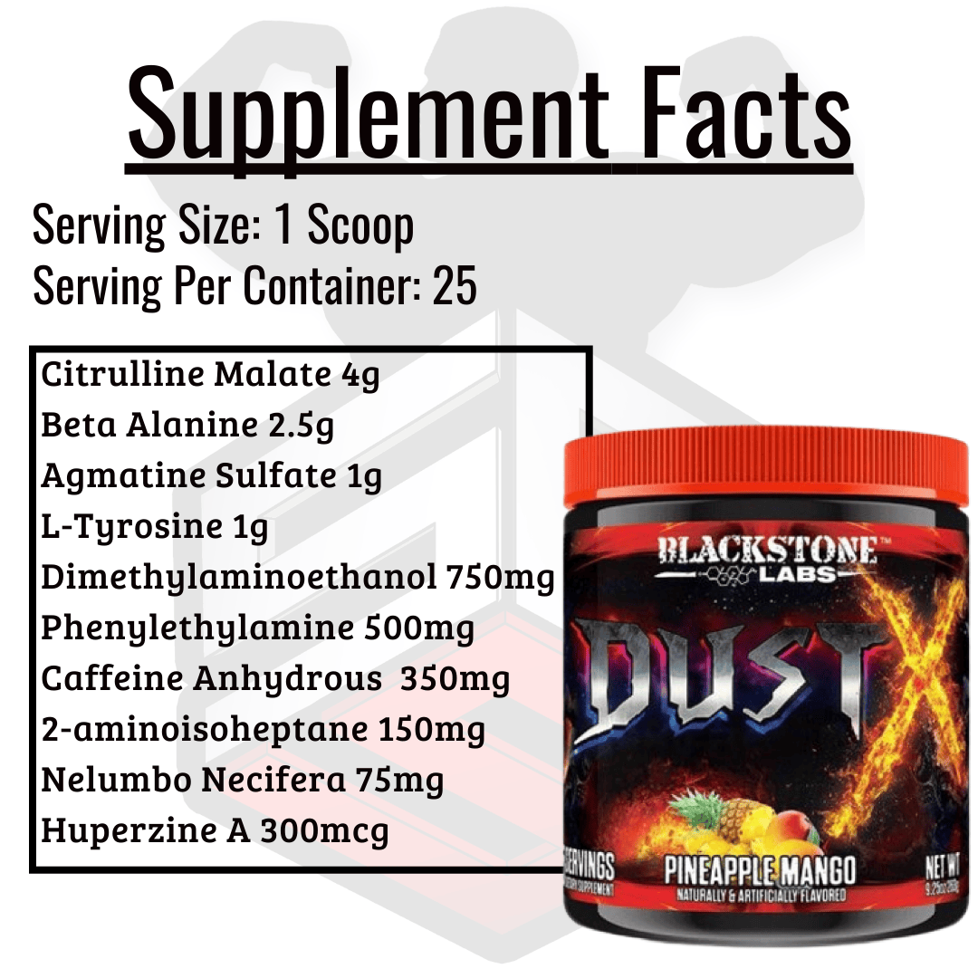 Dust X Pre Workout Supplement Facts