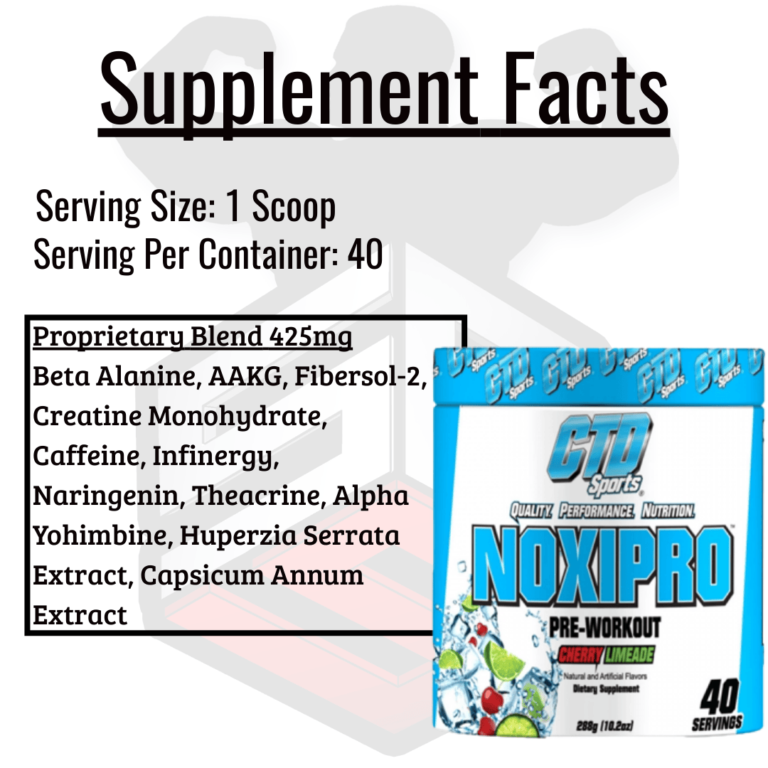 Noxipro Pre Workout Supplement Facts