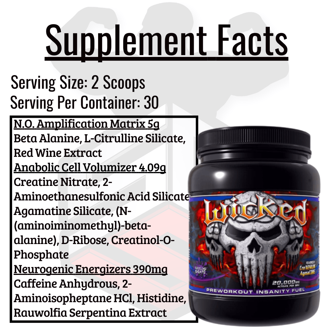 Wicked Pre Workout Supplement Facts 